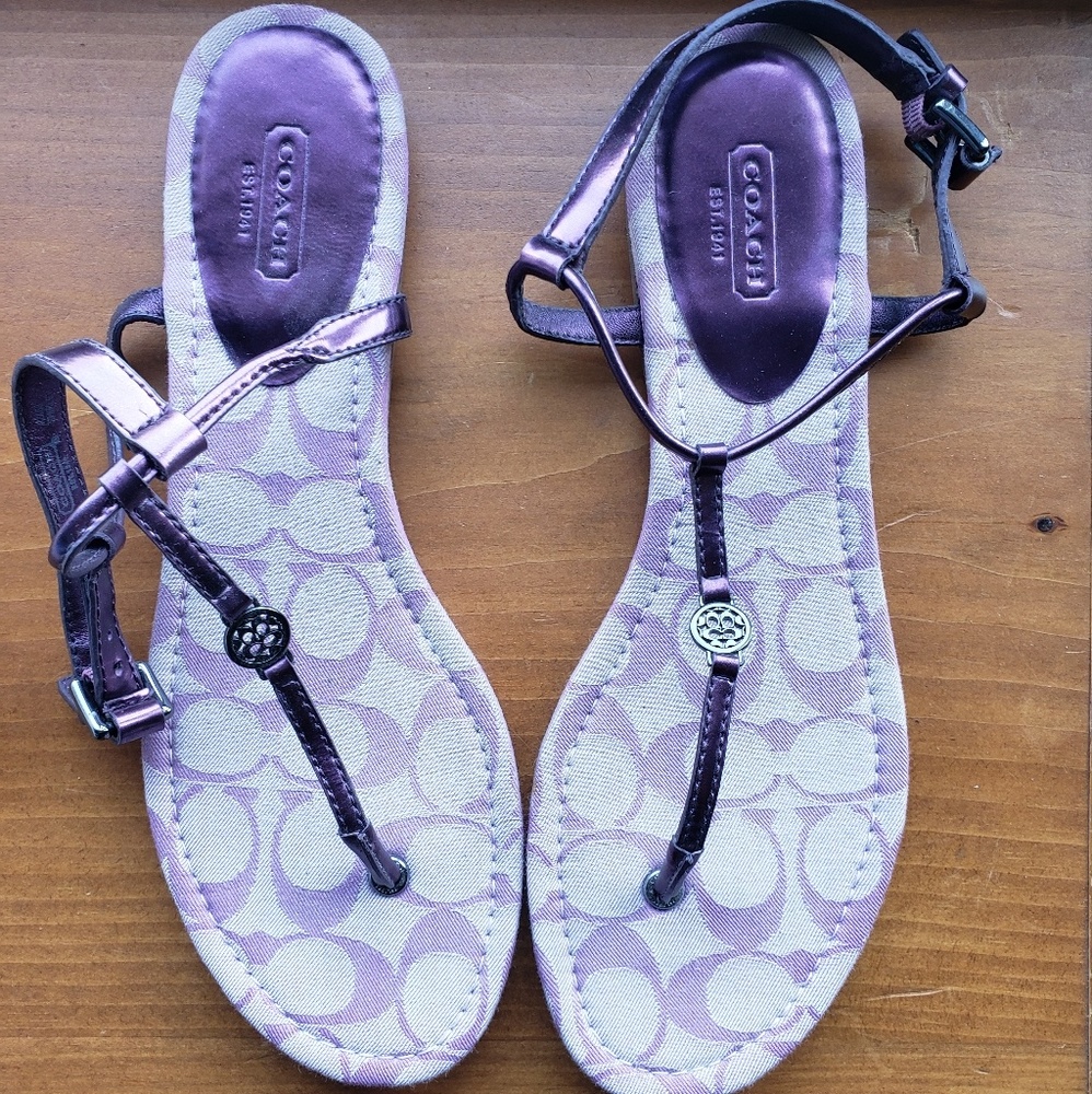 Coach purple sandals size 10